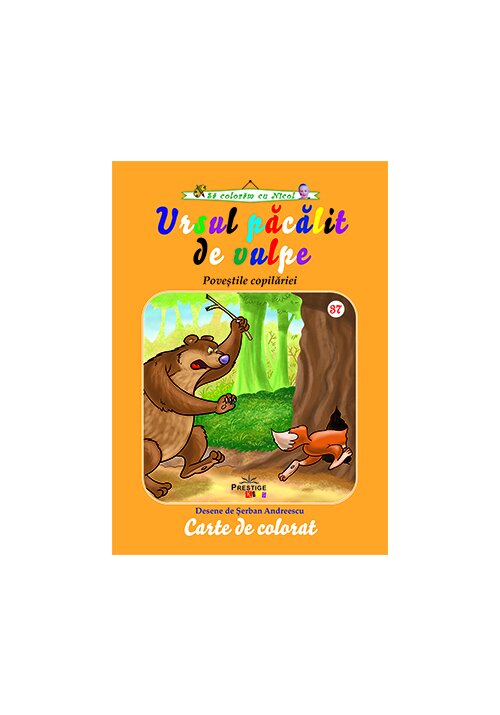 Ursul pacalit de vulpe - carte de colorat