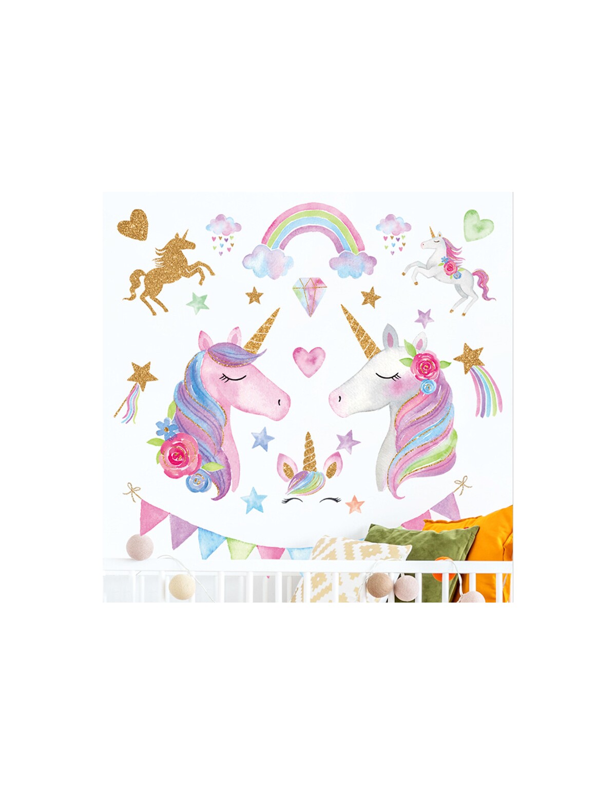 Autocolant de perete HEY UNICORN 95x85cm