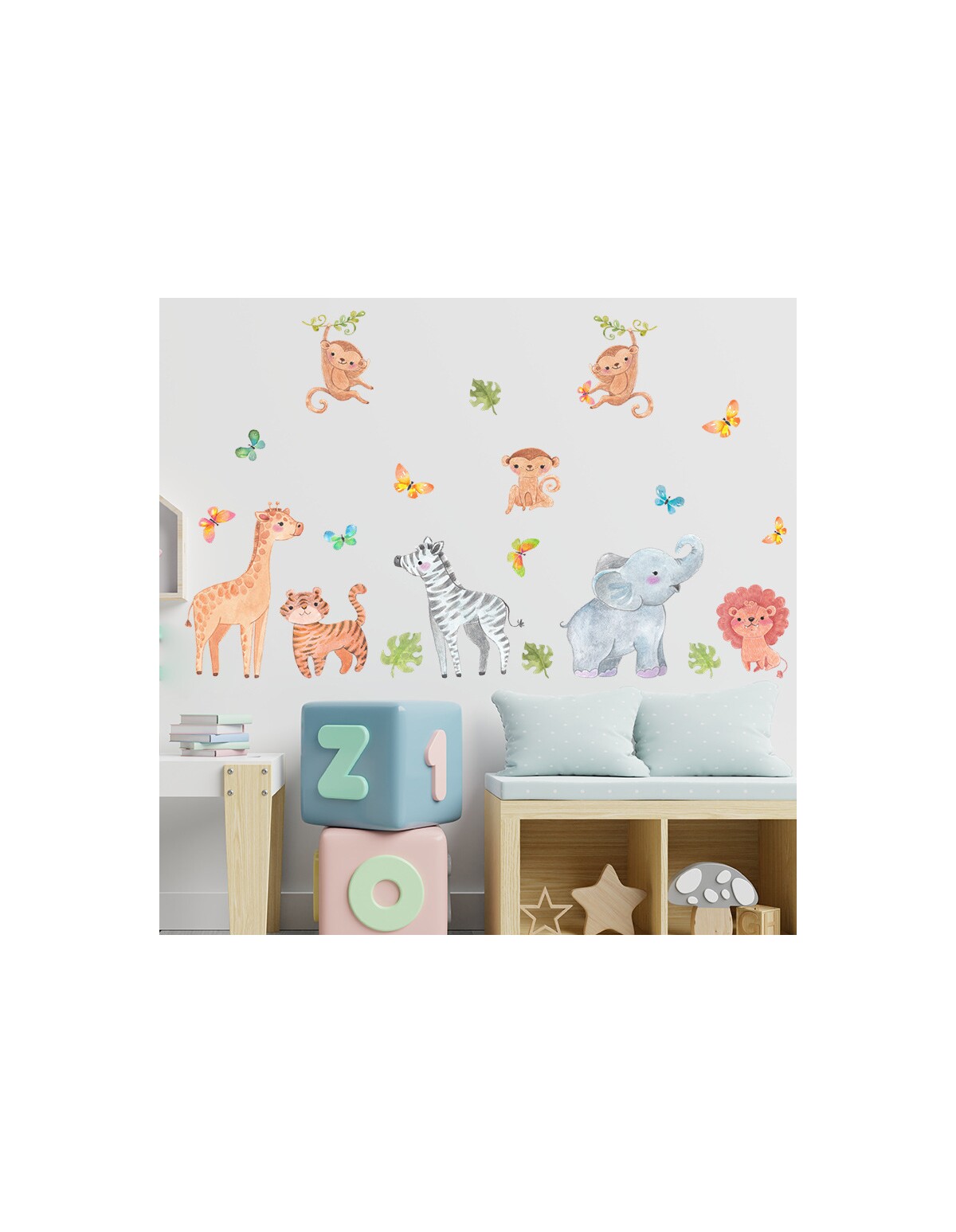 Autocolant de perete JUNGLE ANIMALS 30X90cm