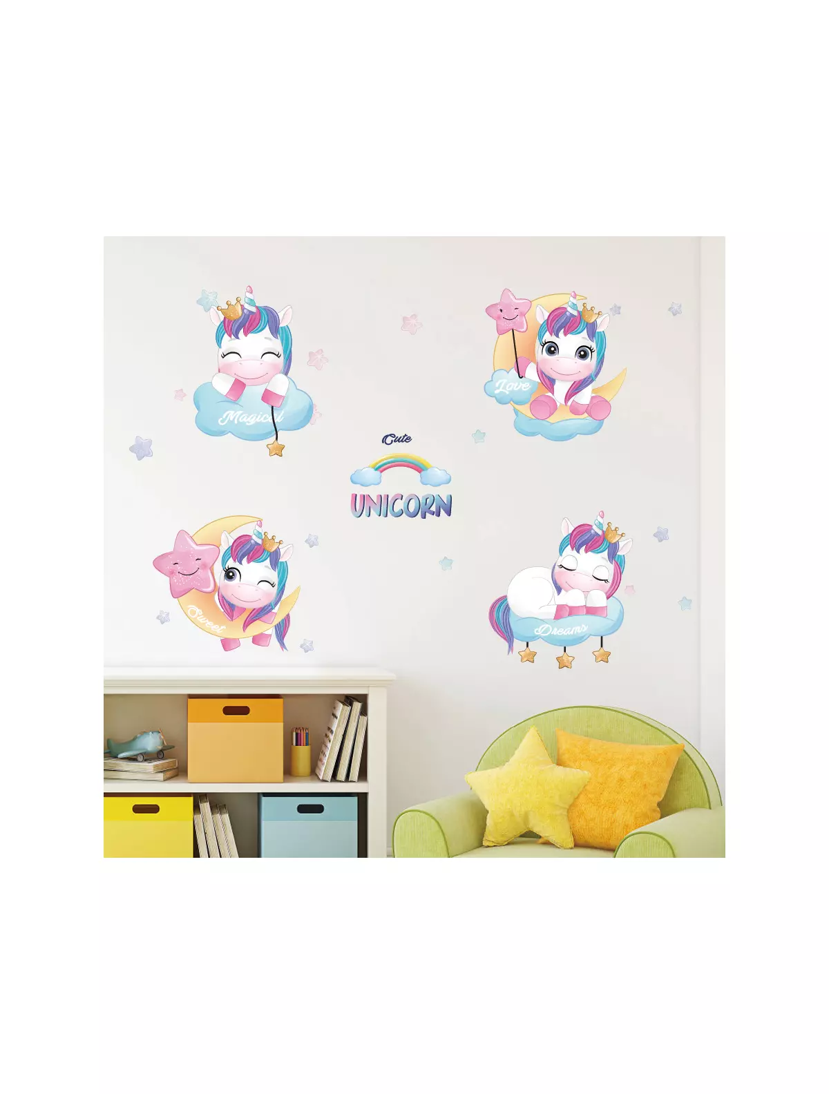 Autocolant de perete Magica-Cute-Love 90x30cm