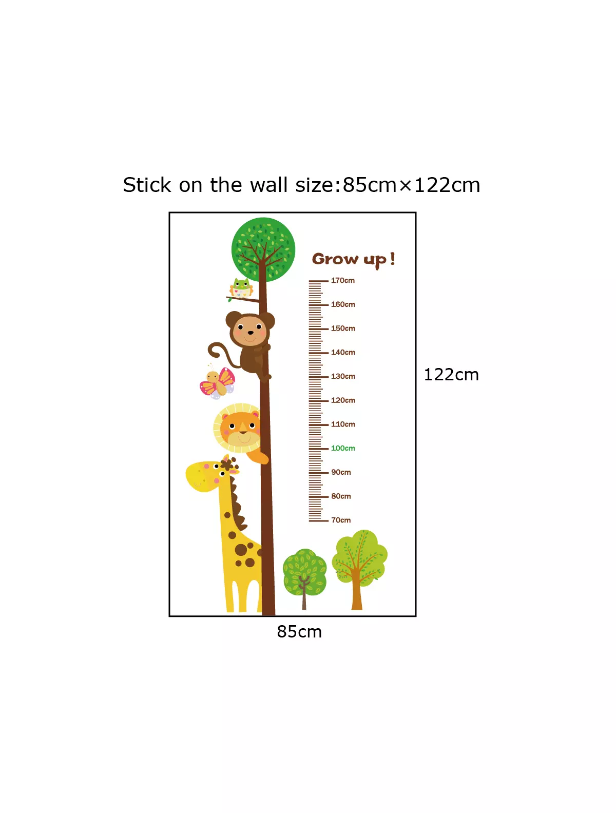 Autocolant de perete masuratoare GROW UP 122x85cm