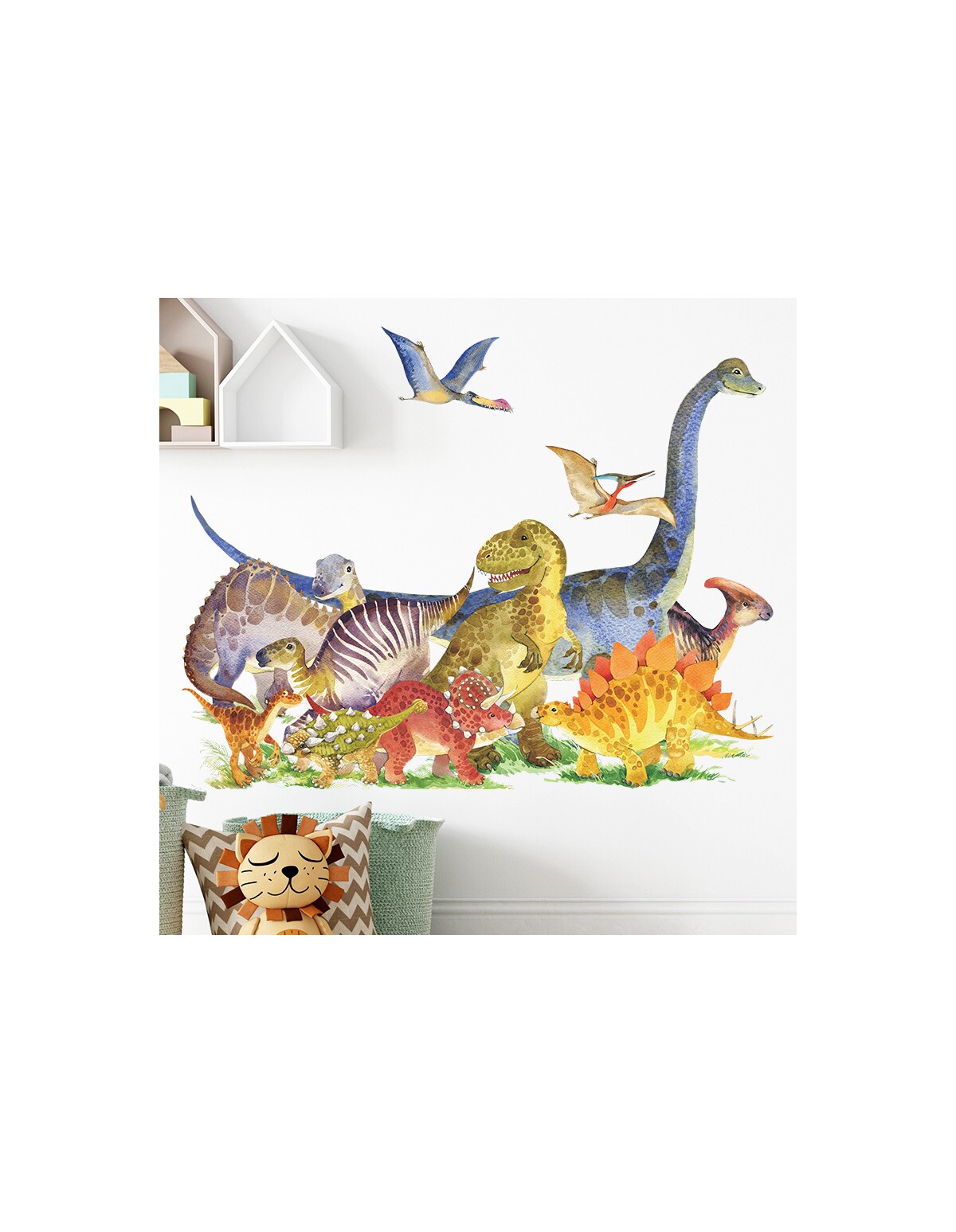 Autocolant de perete MULTI DINOZAURI 44X60cm