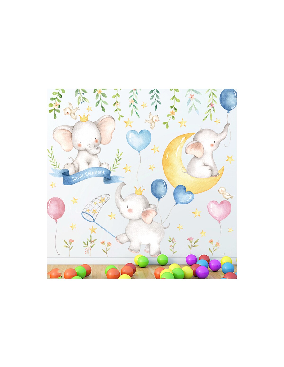Autocolant de perete Small elefants 89x92cm