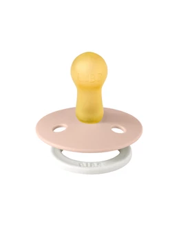 BIBS - Suzeta fosforescenta Colour Glow Latex, tetina rotunda, 6 luni +-Blush 2