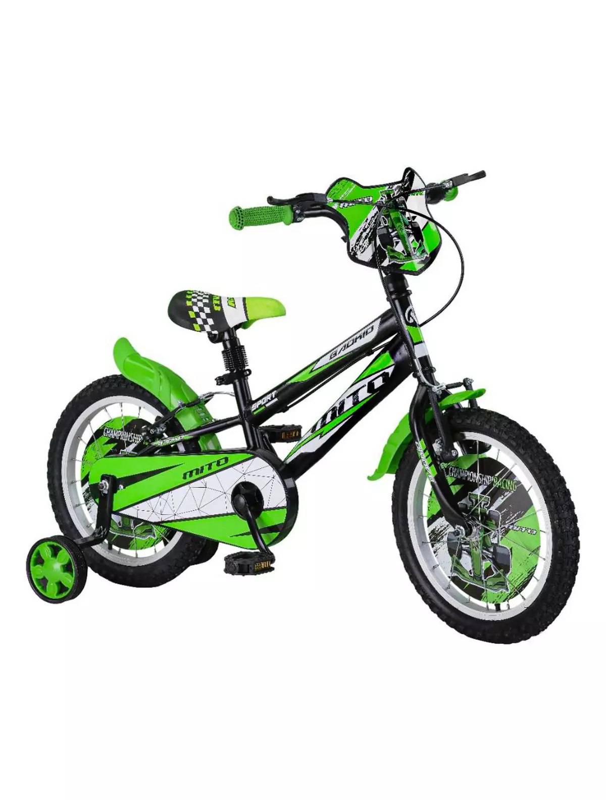 Bicicleta copii MITO BadKid, roti 16  , Negru-Verde, 4-6 ani