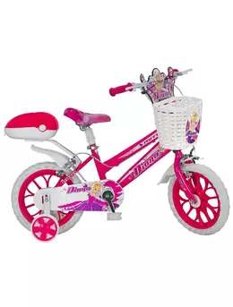 Bicicleta copii MITO Diana, roti 15  , roz alb, 4-6 ani