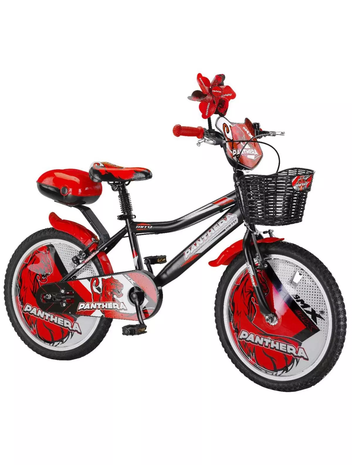Bicicleta copii MITO Panthera, roti 20  , negru rosu, 7-10 ani