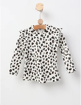Bluza cu Animal Print, model alb