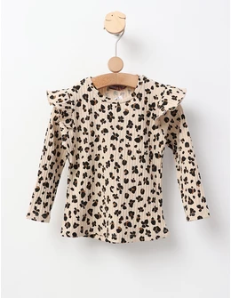 Bluza cu Animal Print, model bej