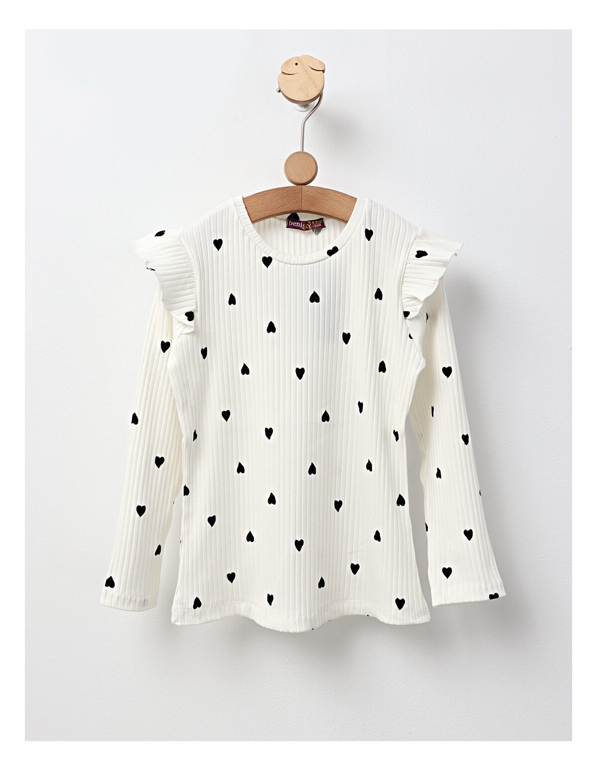 Bluza cu Inimioare Ann, model alb-negru