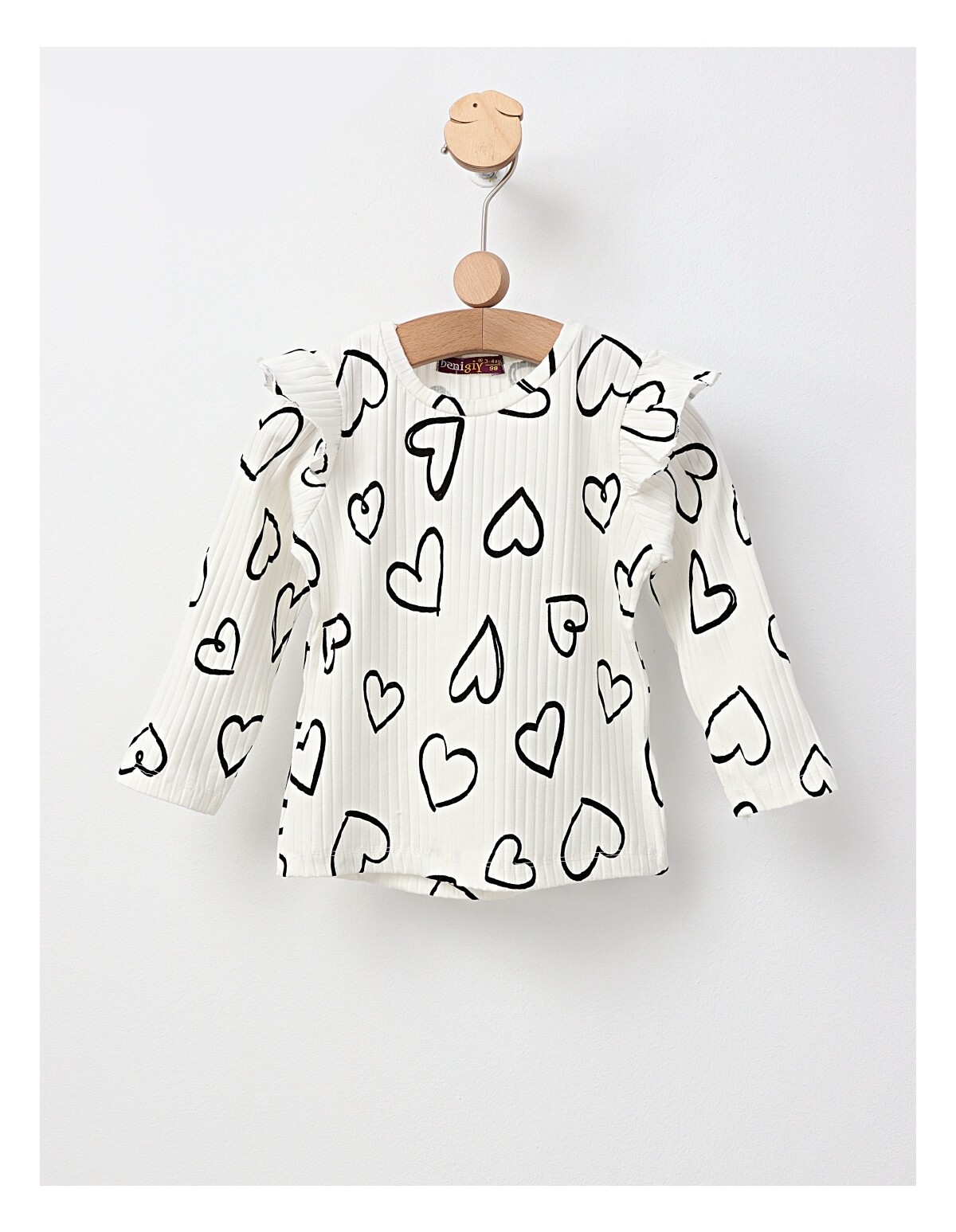 Bluza cu Inimioare Annel, model alb-negru