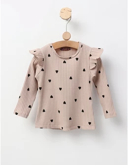Bluza cu Inimioare Annel, model bej-negru