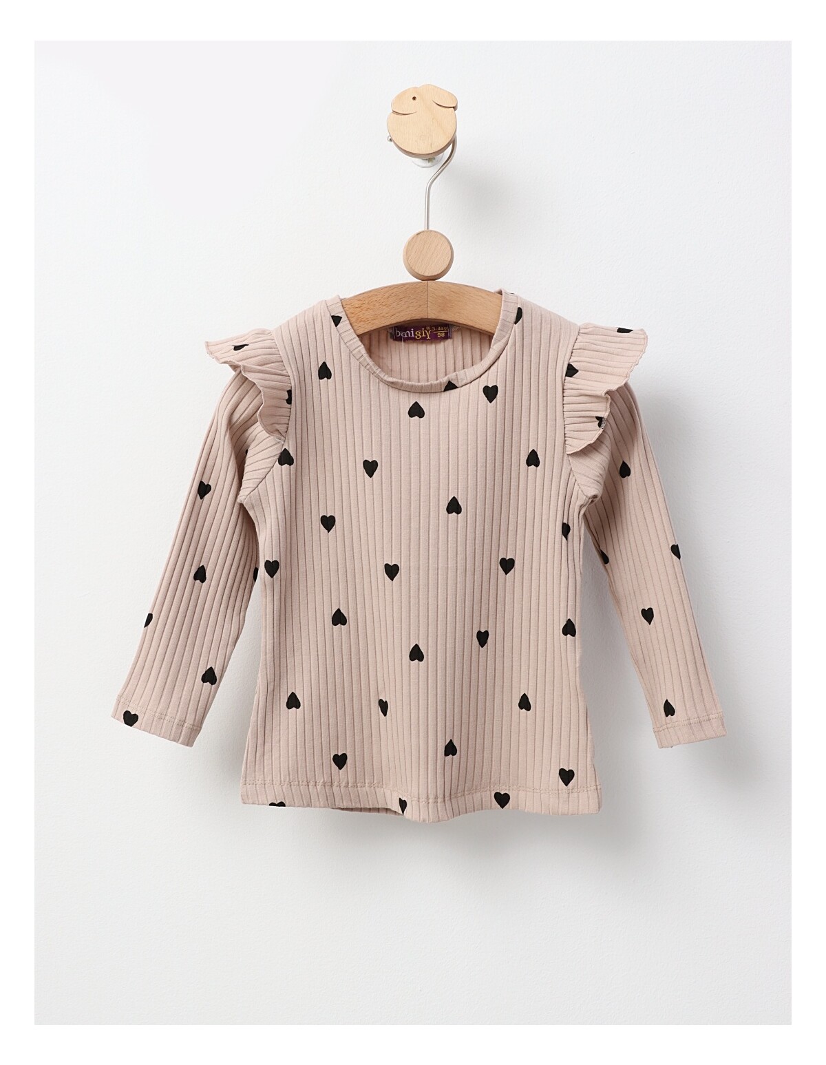 Bluza cu Inimioare Annel, model bej-negru