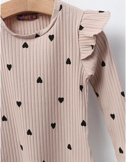Bluza cu Inimioare Annel, model bej-negru