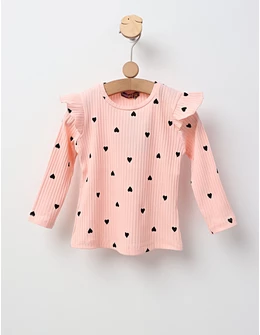 Bluza cu Inimioare Annel, model corai-negru