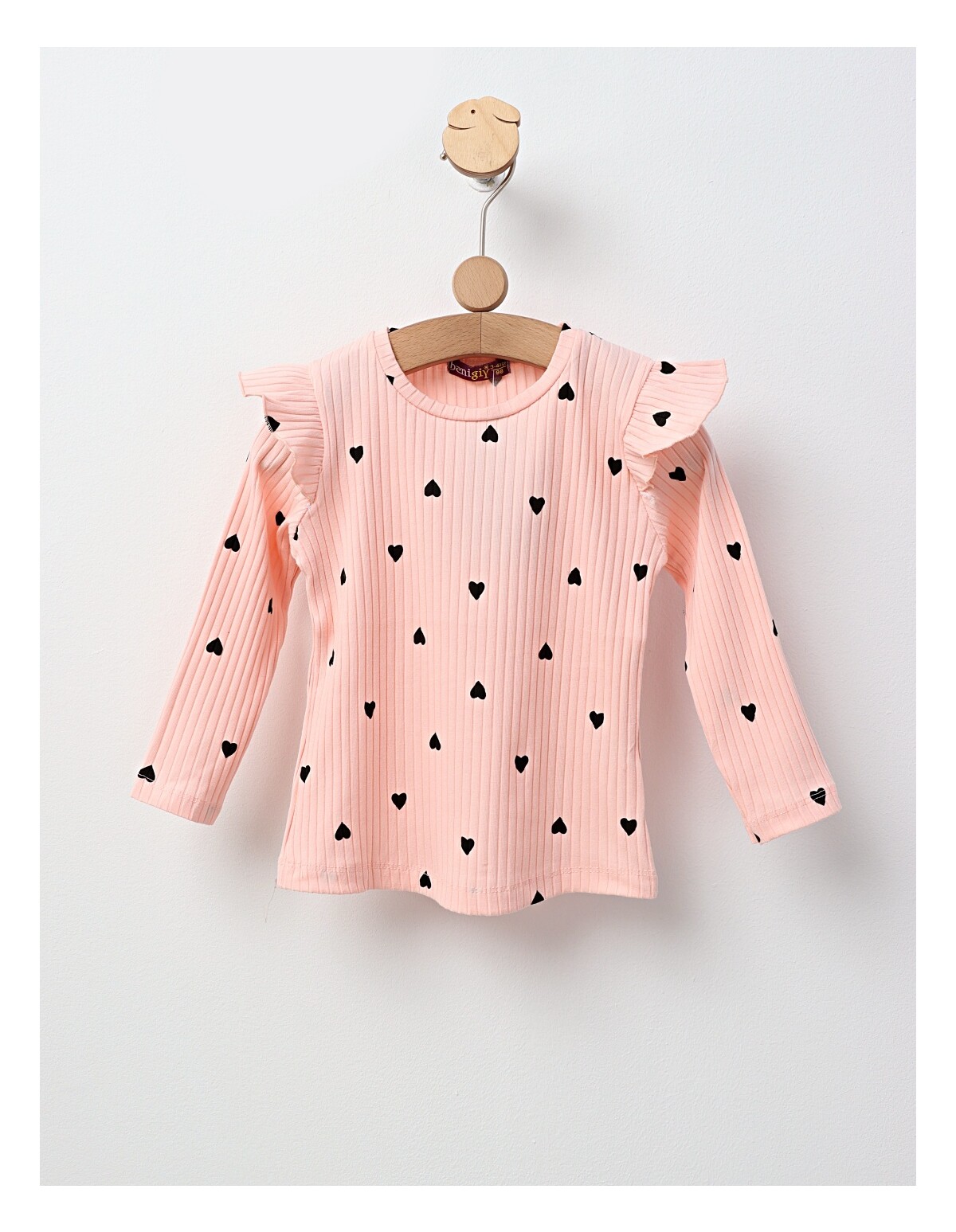 Bluza cu Inimioare Annel, model corai-negru