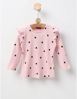 Bluza cu Inimioare Annel, model roz-negru