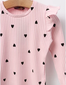 Bluza cu Inimioare Annel, model roz-negru