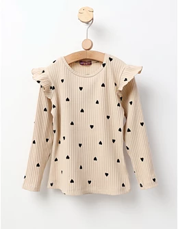 Bluza cu Inimioare Anny, model crem-negru