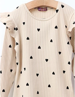 Bluza cu Inimioare Anny, model crem-negru