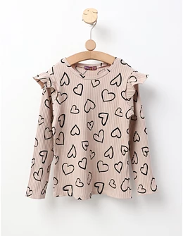 Bluza cu Inimioare Mara, model bej-negru