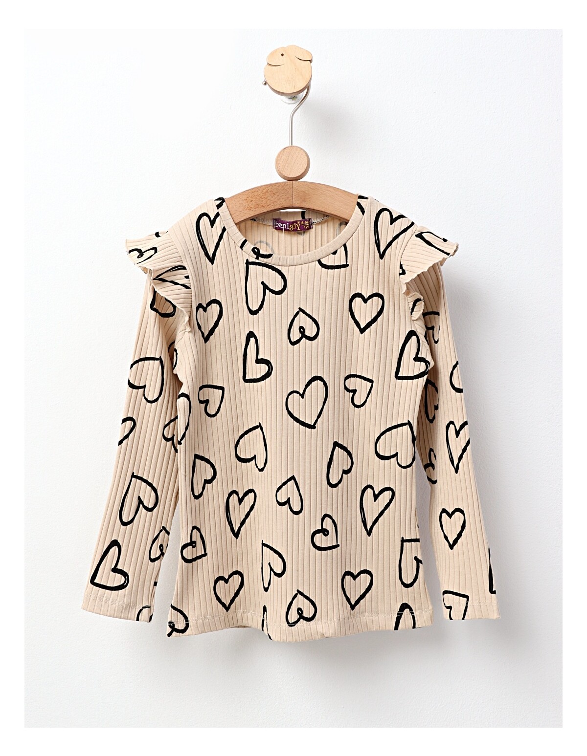 Bluza cu Inimioare Mara, model crem-negru