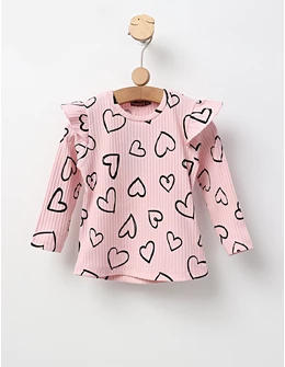 Bluza cu Inimioare Mara, model roz-negru