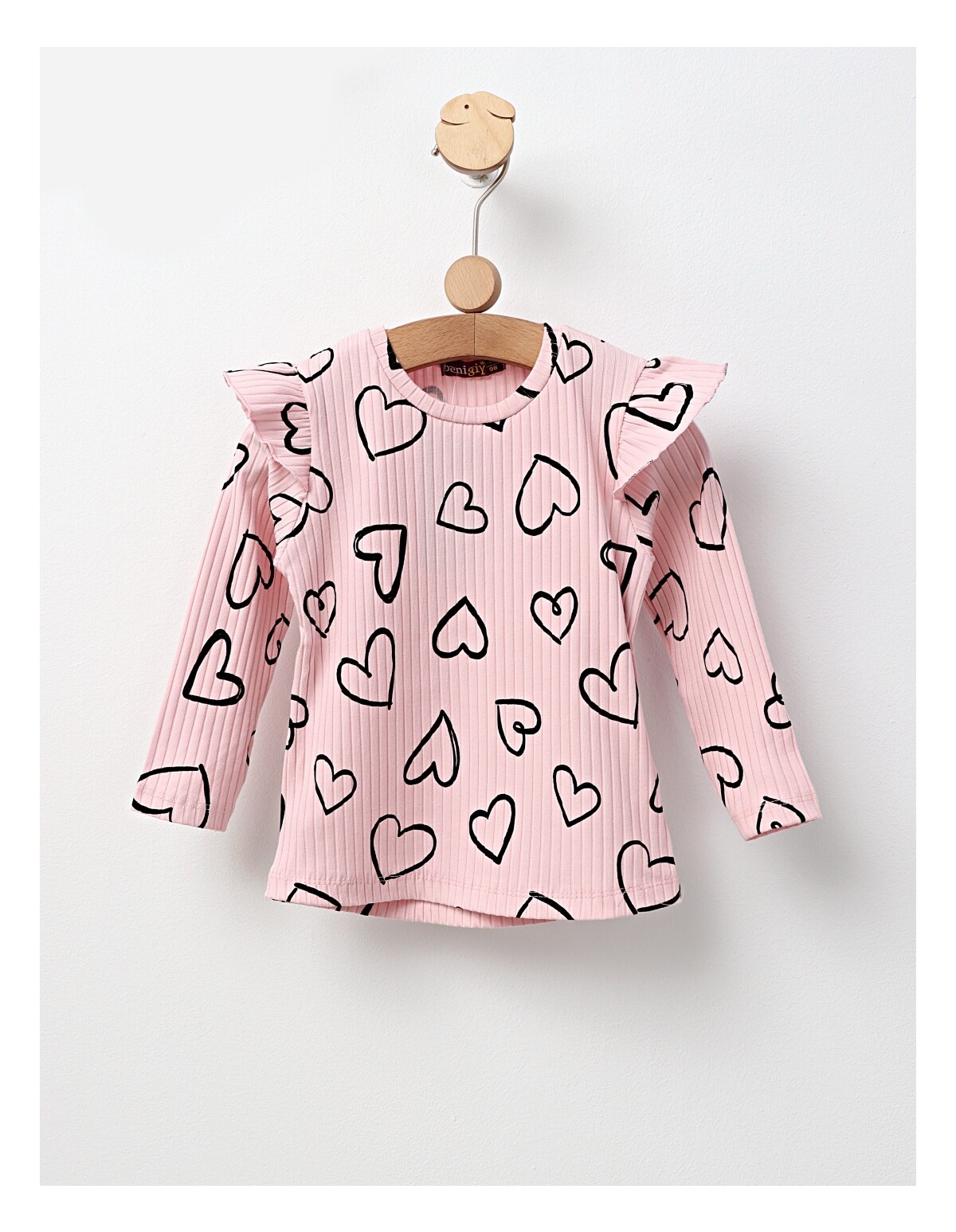 Bluza cu Inimioare Mara, model roz-negru