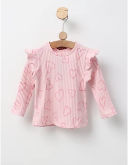 Bluza cu Inimioare Mara, model roz-roz