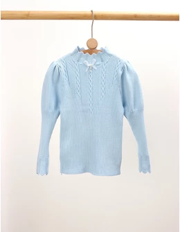 Bluza fetite maneci bufante Sonia bleu