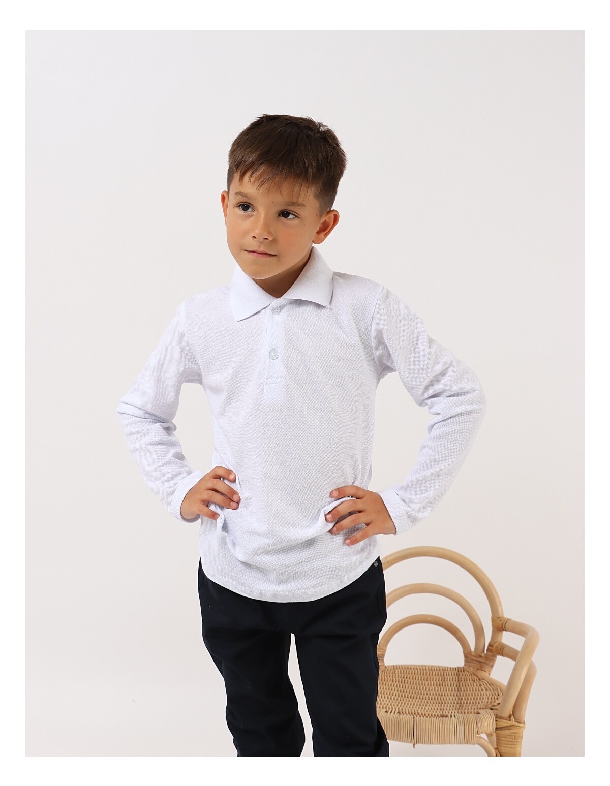 Bluza pentru baietei stil POLO model alb