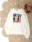 Bluza plusata Merry Christmas alb picture - 3