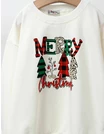 Bluza plusata Merry Christmas alb picture - 2