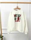 Bluza plusata Merry Christmas alb picture - 1