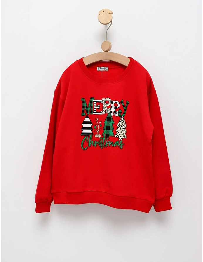 Bluza plusata Merry Christmas rosu picture - 2