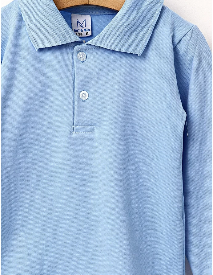 Bluza stil Polo Junior bleu picture - 2