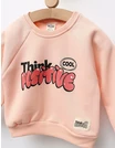 Bluza vatuita Think Positive model corai picture - 2