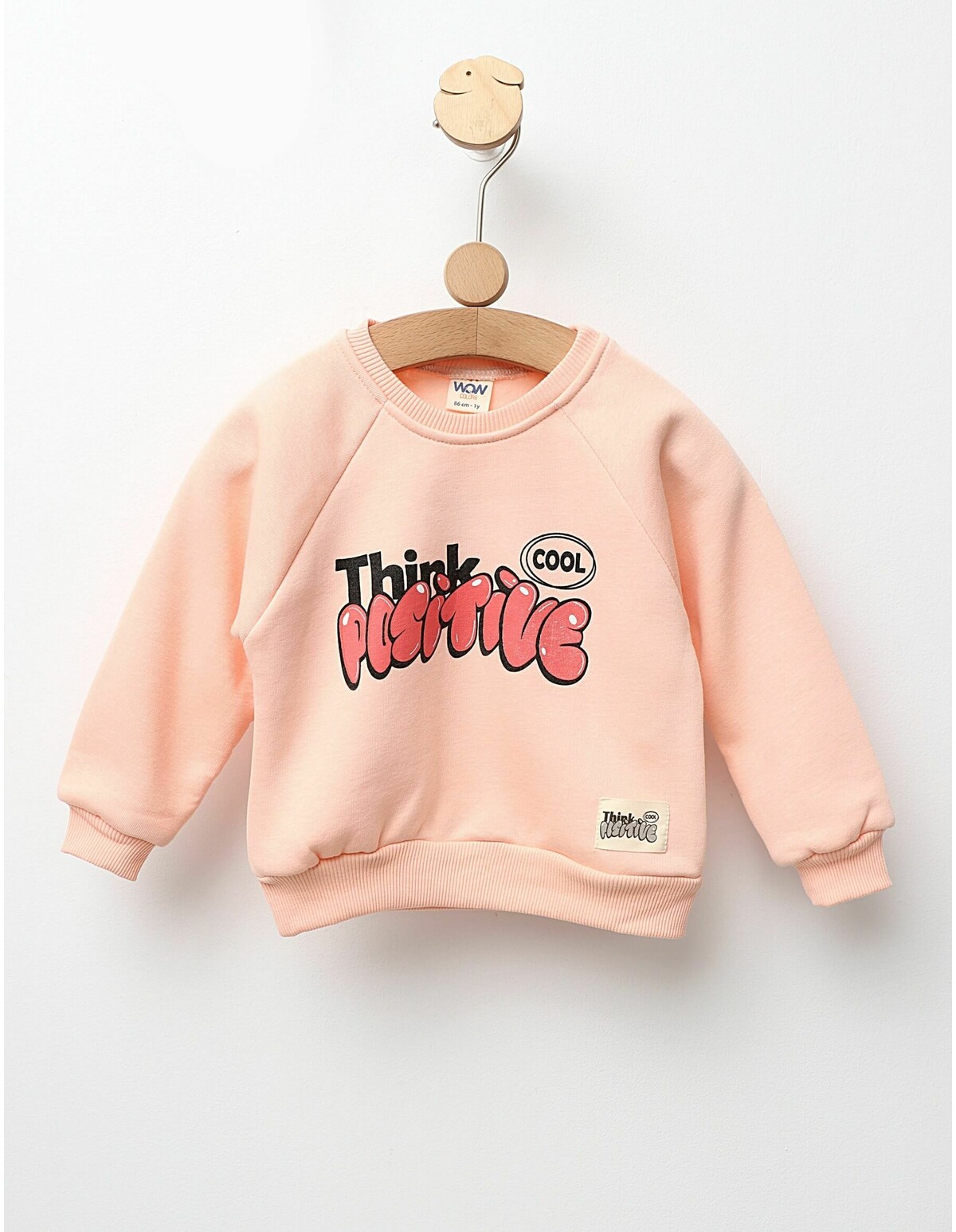 Bluza vatuita Think Positive model corai