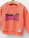 Bluza vatuita Think Positive model corai-aprins picture - 2
