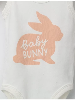 Body Baby Bunny model alb-corai 2