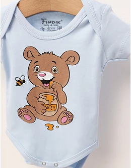 Body bebe, Honey Bear, model albastru
