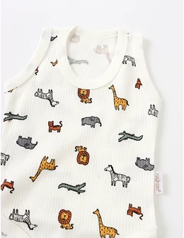 Body bebe, maiou Ace Trase cu Animalute alb