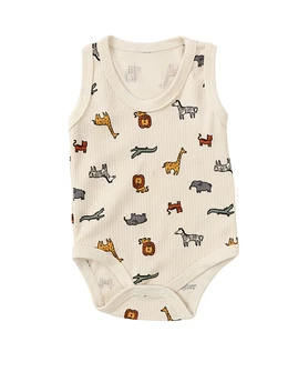 Body bebe, maiou Ace Trase cu Animalute crem