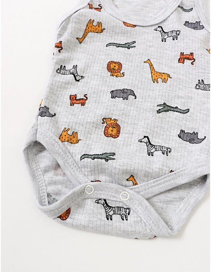 Body bebe, maiou Ace Trase cu Animalute gri picture - 3