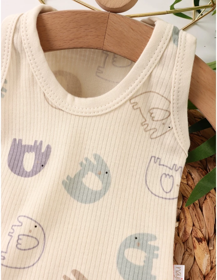 Body bebe, maiou Ace Trase cu Elefantei, crem picture - 2