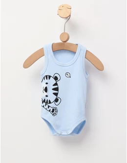 Body bebe maiou, ace trase, Tigrut, albastru 80 (9-12 luni)