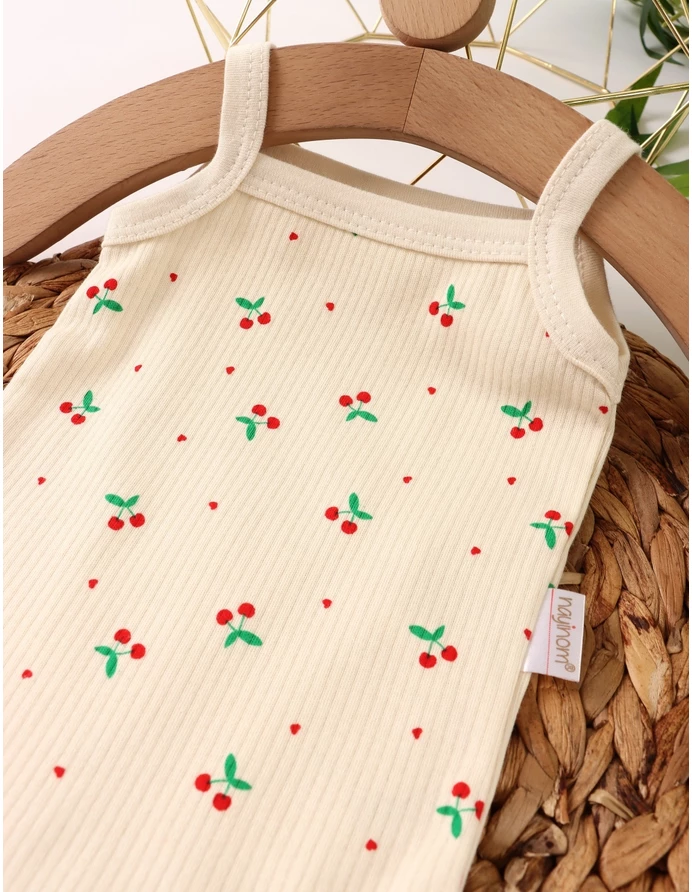 Body bebe, maiou bretele, Ciresele, crem picture - 2