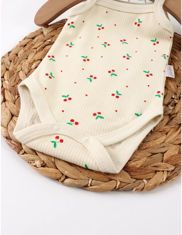 Body bebe, maiou bretele, Ciresele, crem picture - 3