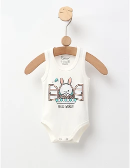 Body bebe, maiou Hello World!, alb