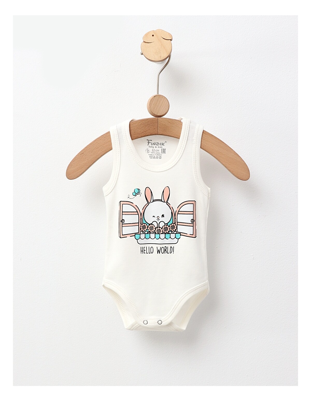 Body bebe, maiou Hello World!, alb